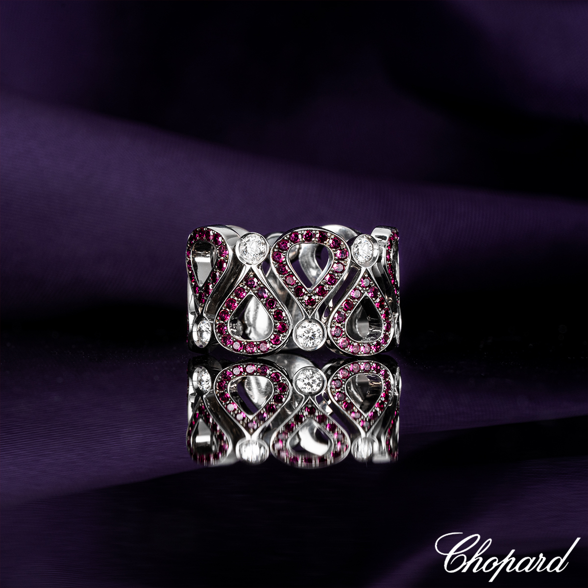 Chopard White Gold Ruby & Diamond Pushkin Ring 82/3935-0